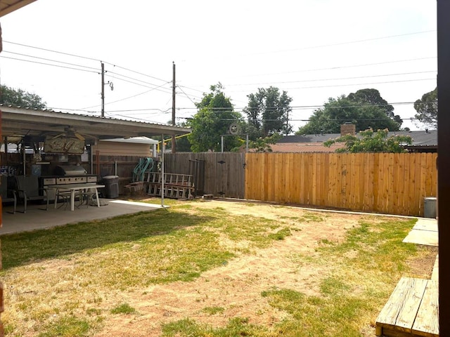 2801 Haynes Dr, Midland, TX 79705 - view of yard with a patio and a ceiling fan