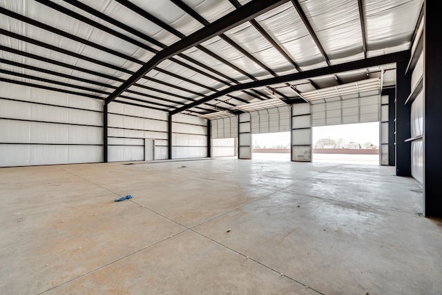 garage featuring metal wall