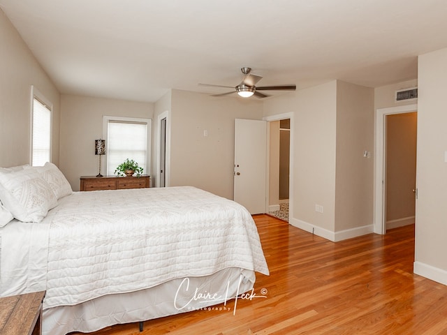 1700 Holloway Ave, Midland, TX 79701 - bedroom featuring light wood-style flooring and a ceiling fan