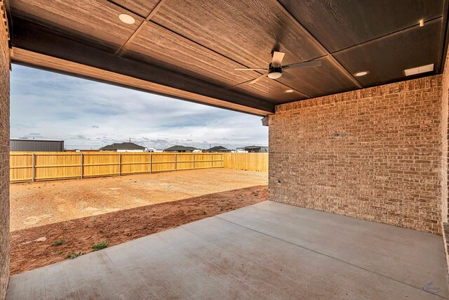 2200 S County Rd 1059, Midland, TX 79706 - view of patio with ceiling fan and a fenced backyard