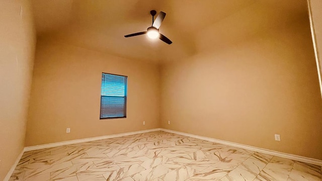 unfurnished room featuring ceiling fan