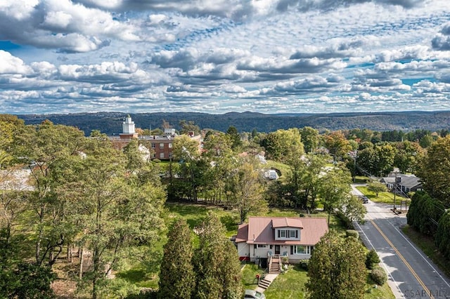 aerial view featuring a forest view