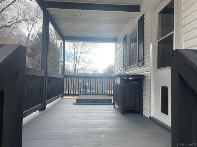 deck with covered porch