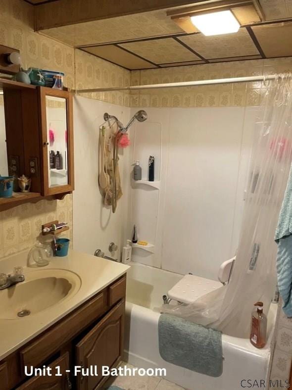 1804 Somerset Ave, Windber, PA 15963 - bathroom featuring shower / bath combo and vanity