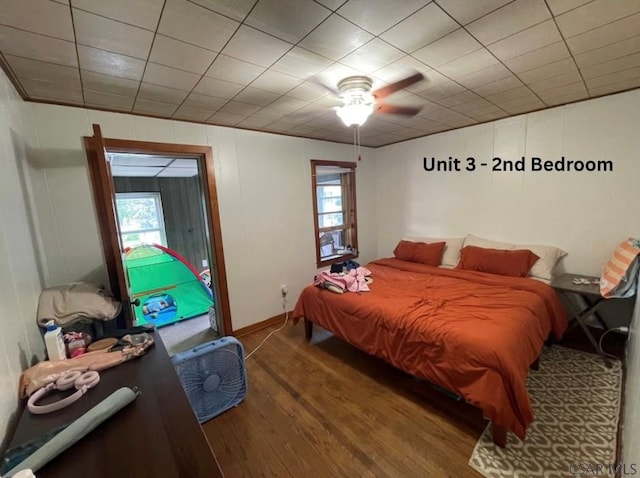 1804 Somerset Ave, Windber, PA 15963 - bedroom with wood finished floors, baseboards, and ceiling fan