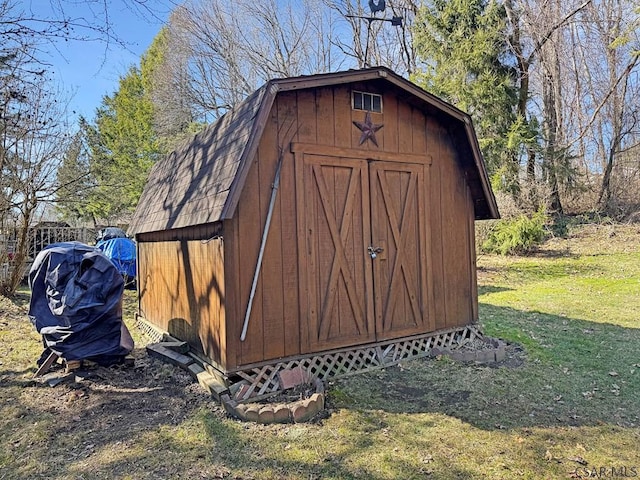 view of shed