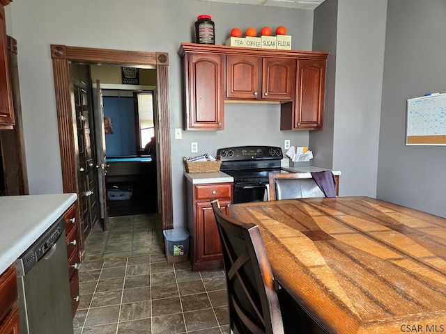 kitchen featuring dishwasher and electric range