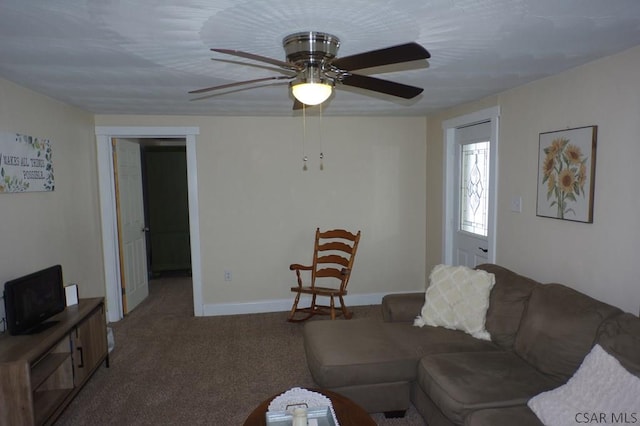 living room featuring carpet flooring