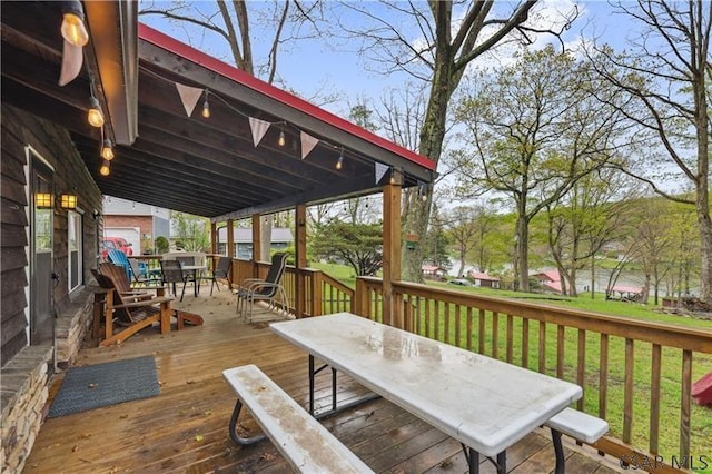 1036 Causeway Dr, Friedens, PA 15541 - wooden deck with outdoor dining space and a lawn
