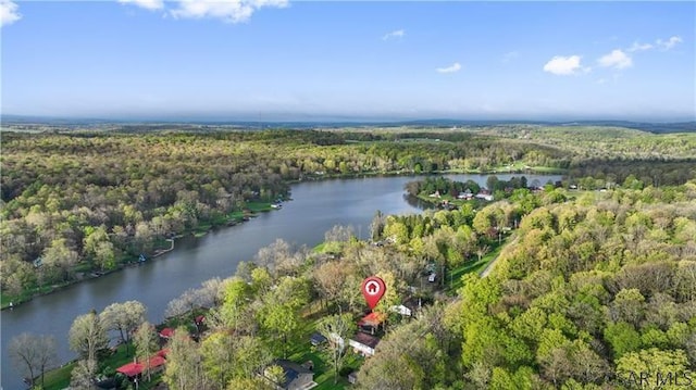 1036 Causeway Dr, Friedens, PA 15541 - aerial overview of property's location with a heavily wooded area and a nearby body of water