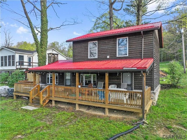 1036 Causeway Dr, Friedens, PA 15541 - view of front of home with metal roof and a front lawn