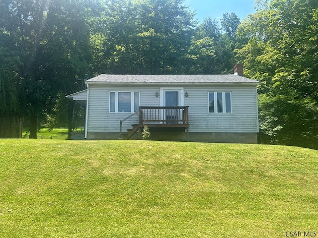 128 15th St, New Florence, PA 15944 - view of front of house with a front lawn and a chimney