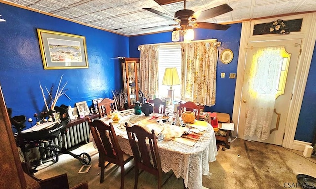 318 Vaughn St, Johnstown, PA 15906 - dining room featuring a ceiling fan and an ornate ceiling