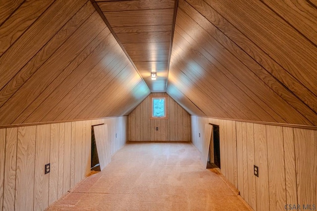 1750 Scalp Ave, Johnstown, PA 15904 - additional living space with wood walls, lofted ceiling, light colored carpet, and wooden ceiling