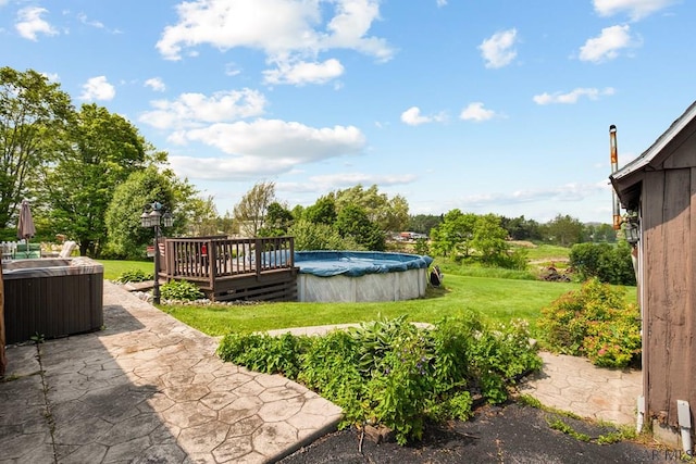 258 Samuels Rd, Somerset, PA 15501 - view of green lawn with a covered pool and a deck