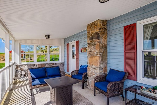 1139 Chickentown Rd, Somerset, PA 15501 - view of patio with an outdoor hangout area and a porch