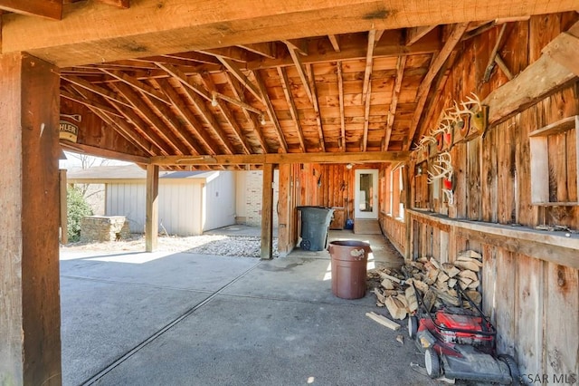 interior space featuring lofted ceiling