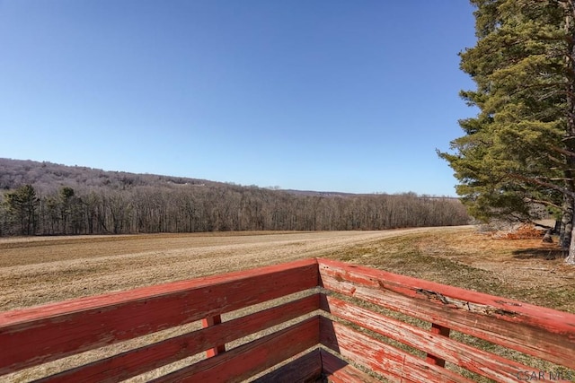 view of community featuring a rural view and a wooded view