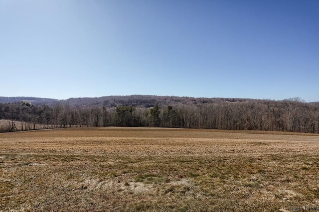 mountain view featuring a rural view and a wooded view