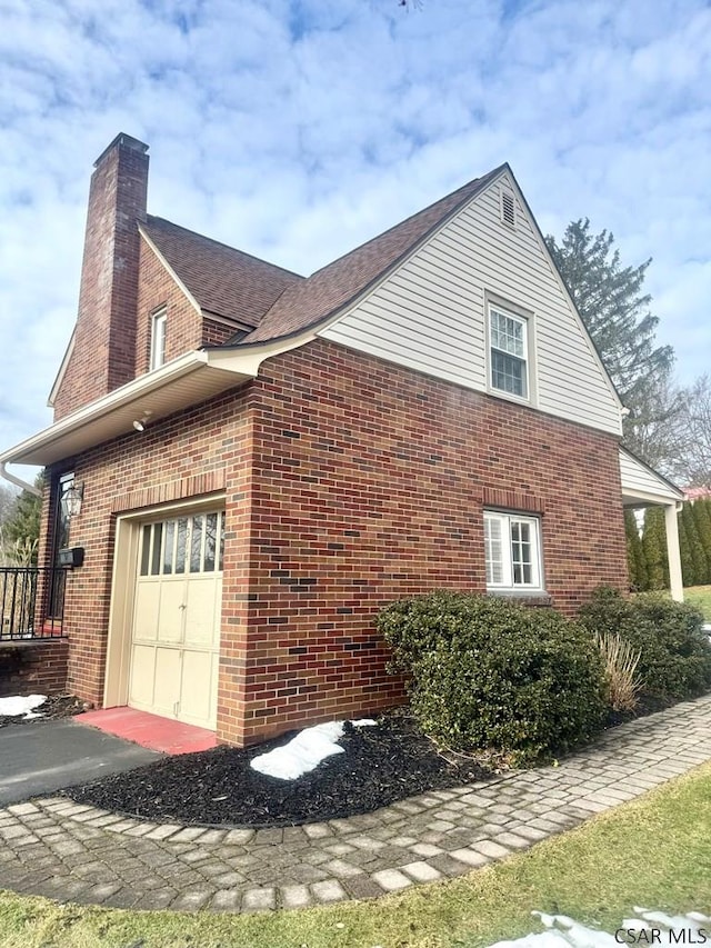 view of home's exterior featuring a garage