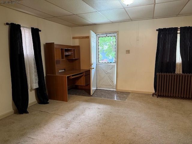 604-606 Grove Ave, Johnstown, PA 15902 - carpeted foyer entrance with radiator, baseboards, and a paneled ceiling