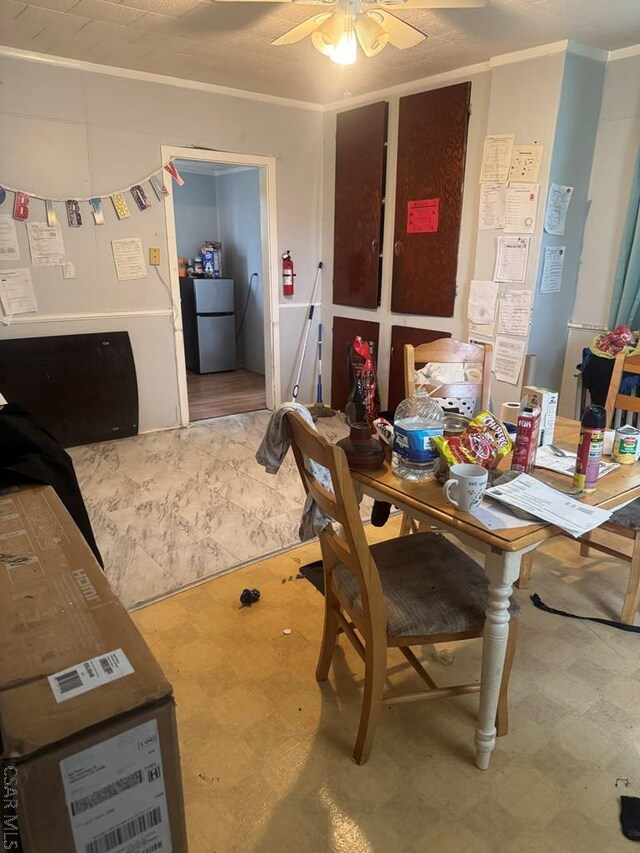 113 Sheridan St, Johnstown, PA 15906 - dining area featuring tile patterned floors and a ceiling fan