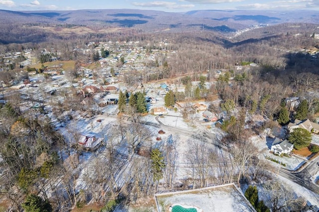 bird's eye view featuring a mountain view