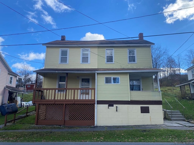 view of front of property with a porch