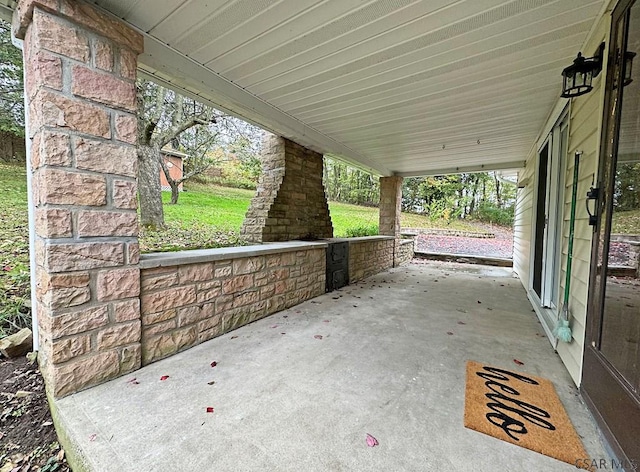 view of patio with a porch