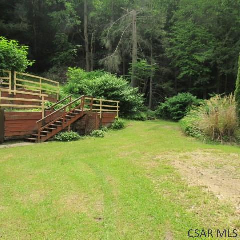 313 Dalton Run Rd, Johnstown, PA 15905 - view of green lawn featuring a wooded view