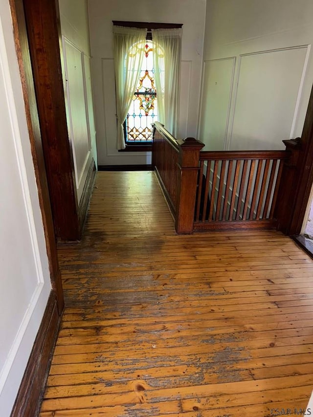 hall featuring dark hardwood / wood-style flooring