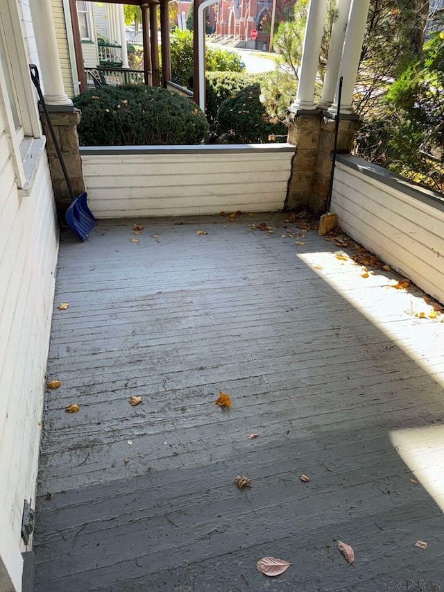 deck with covered porch