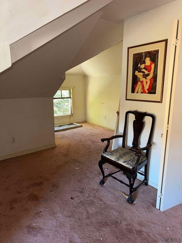 bonus room with vaulted ceiling