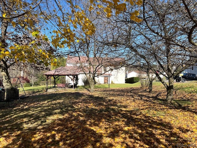 view of yard with a gazebo