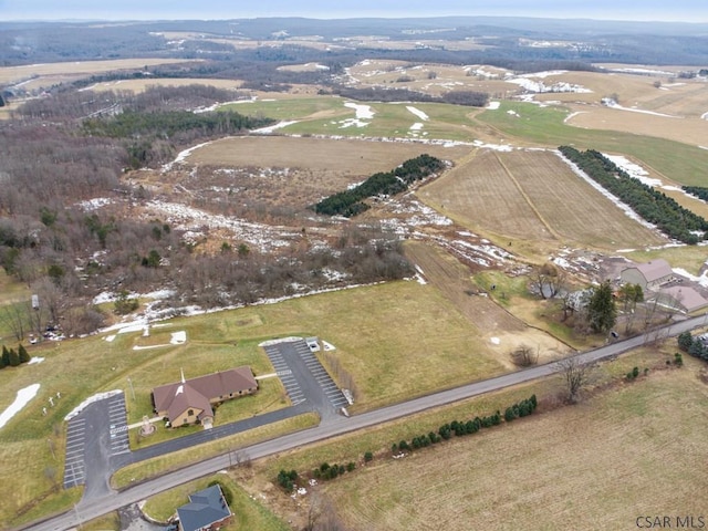 aerial view featuring a rural view