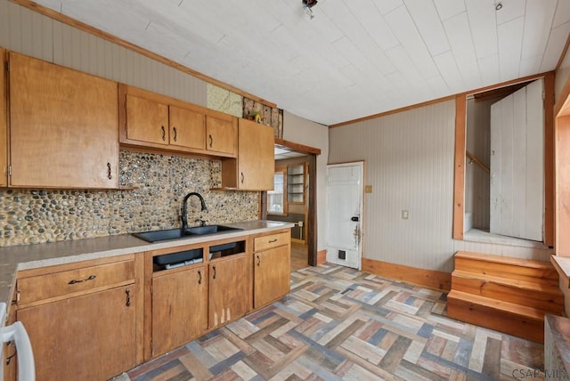 kitchen with sink and backsplash