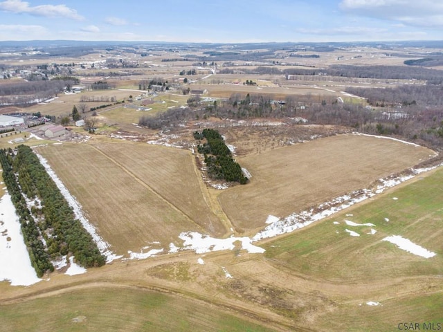 drone / aerial view with a rural view