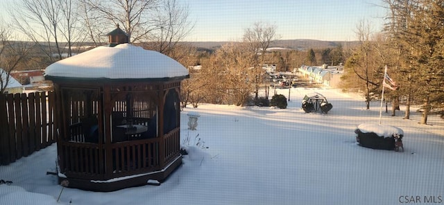 view of snowy yard