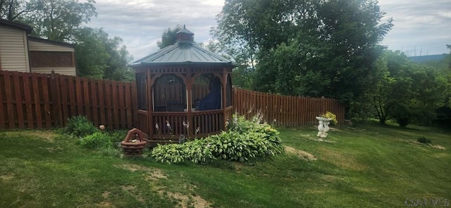 view of yard featuring a gazebo