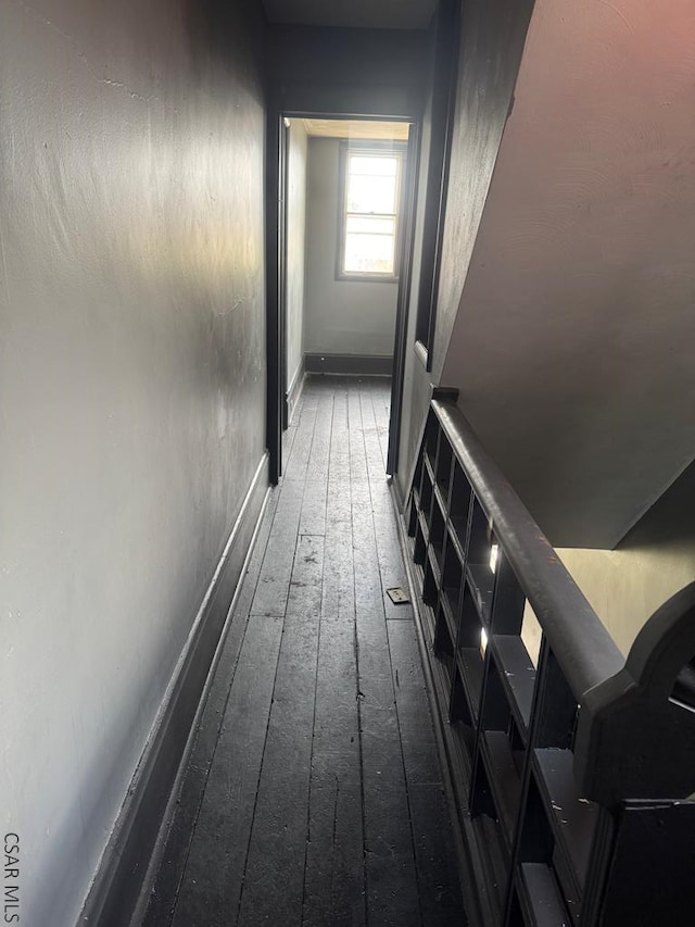 hall featuring wood-type flooring