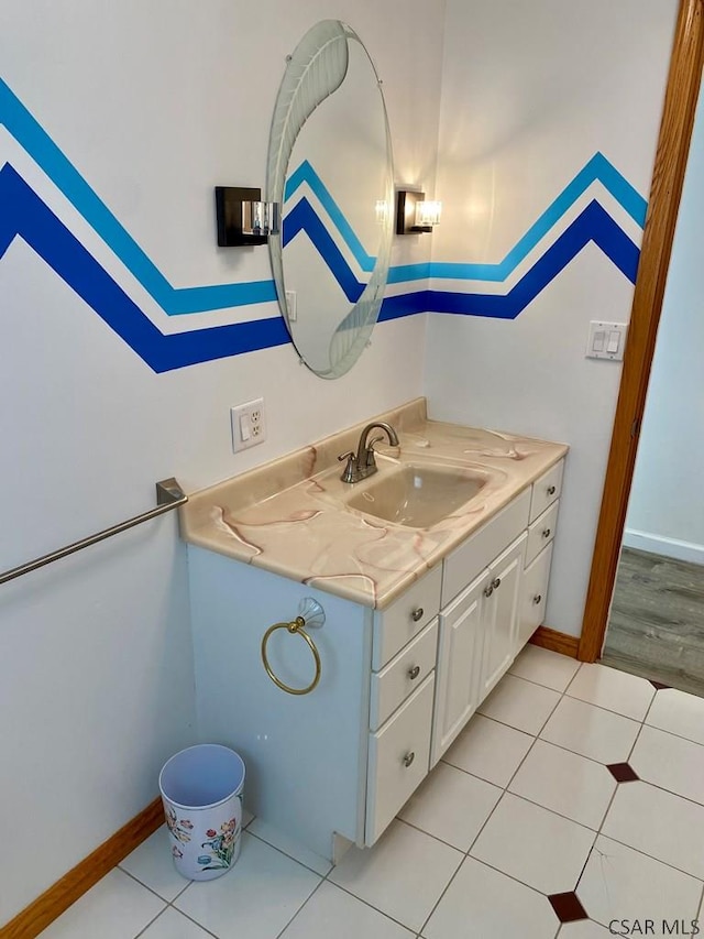 104 Erin Rd, Johnstown, PA 15905 - bathroom featuring vanity, baseboards, and tile patterned floors