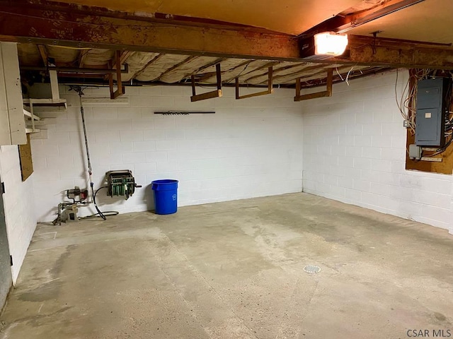 104 Erin Rd, Johnstown, PA 15905 - unfinished basement with electric panel and concrete block wall