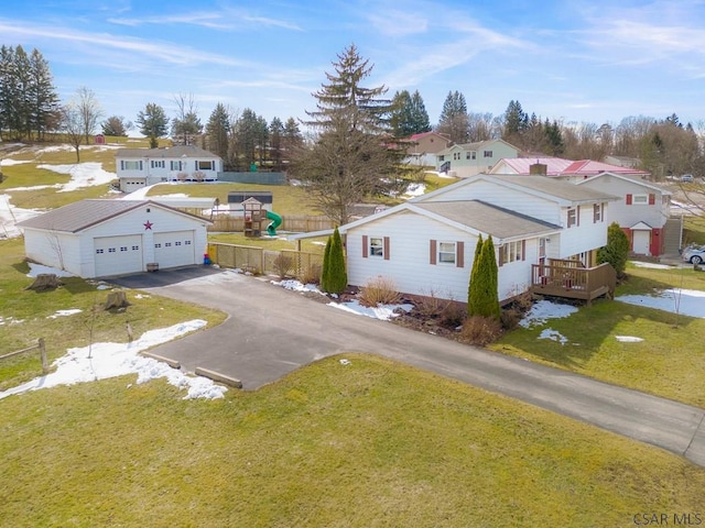 drone / aerial view featuring a residential view