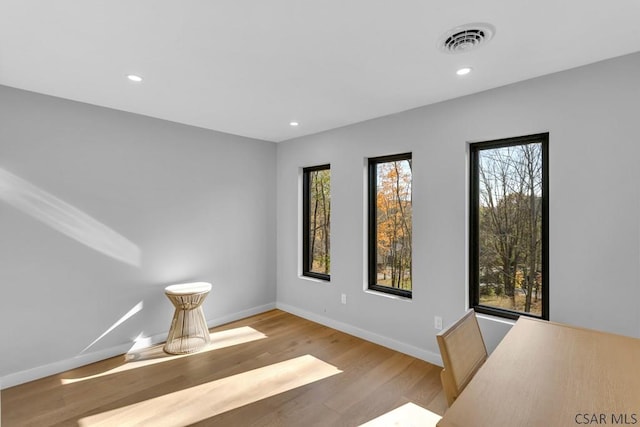 unfurnished room with plenty of natural light and light wood-type flooring