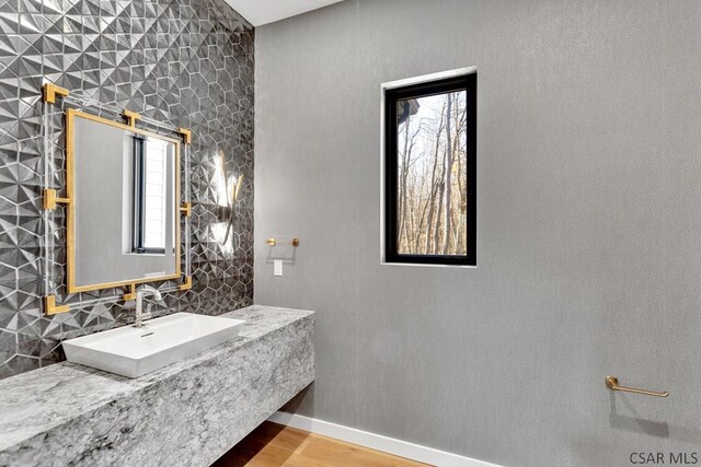 bathroom with sink and a wealth of natural light