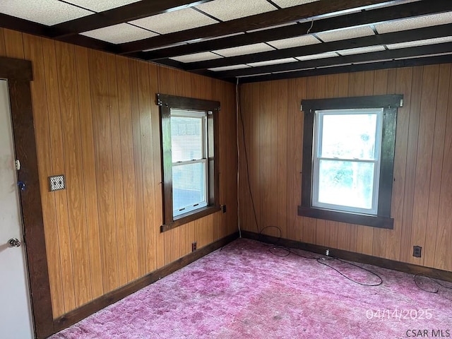 298 Lunen St, Johnstown, PA 15902 - carpeted empty room featuring wooden walls and baseboards