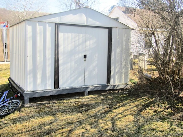 view of shed