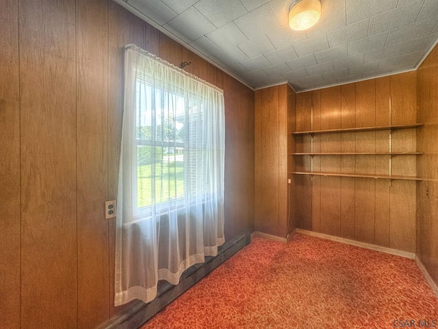 751 Pike Rd, Johnstown, PA 15909 - unfurnished room with wood walls, carpet, and crown molding