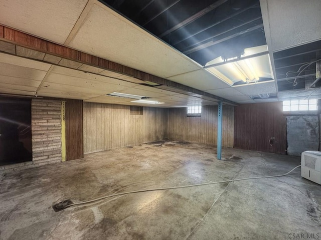751 Pike Rd, Johnstown, PA 15909 - below grade area with a drop ceiling and wood walls