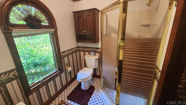 bathroom with toilet and a healthy amount of sunlight